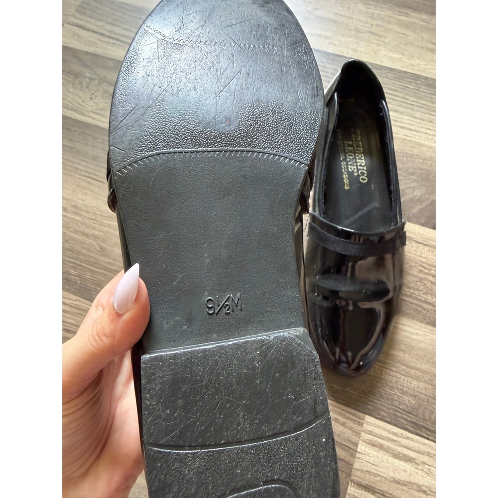 Frederico Leone Loafers Mens 9.5 Black Good Patent Formal Tuxedo Shoes - Picture 6 of 8